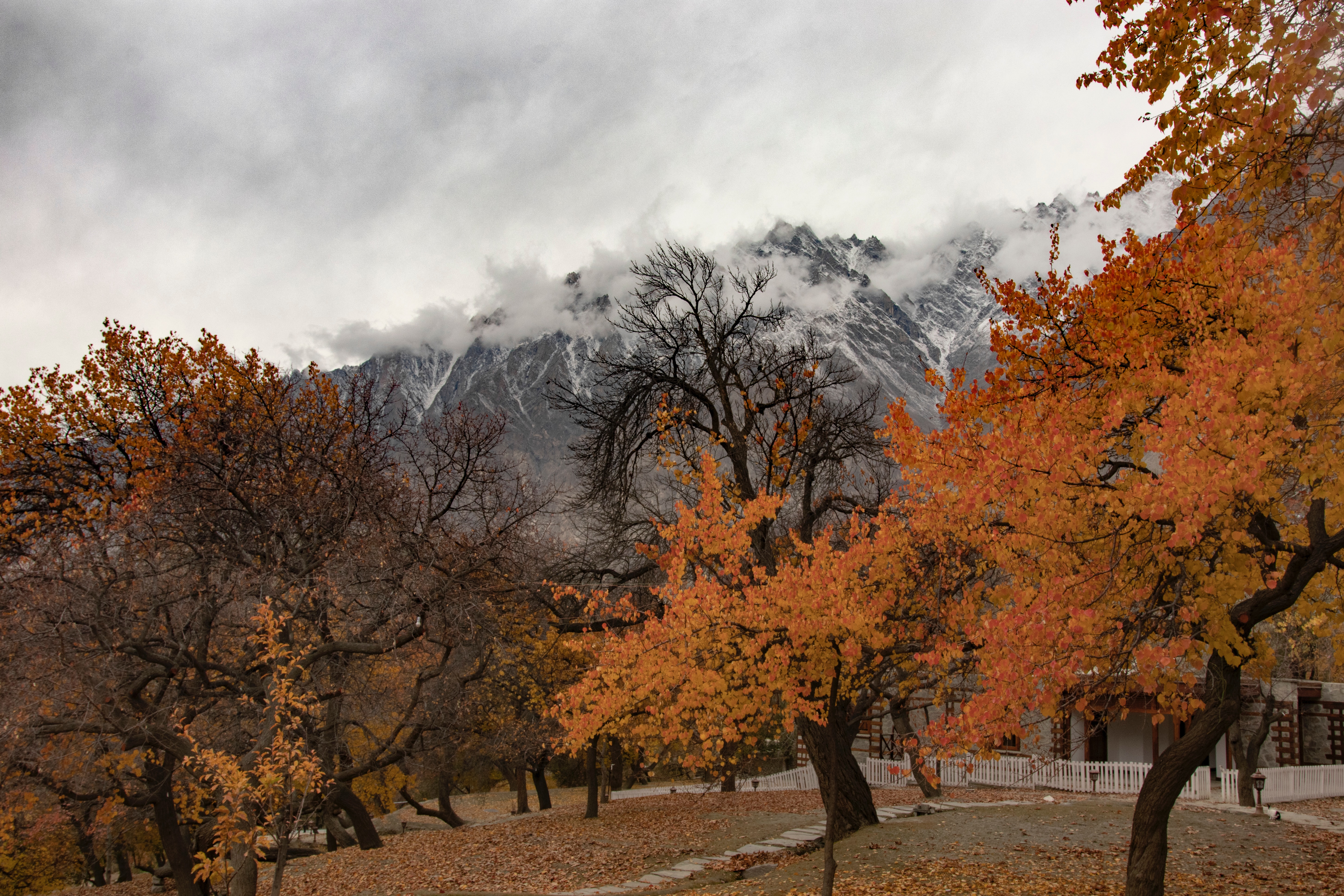 Karakoram peaks in Hunza Valley at sunrise